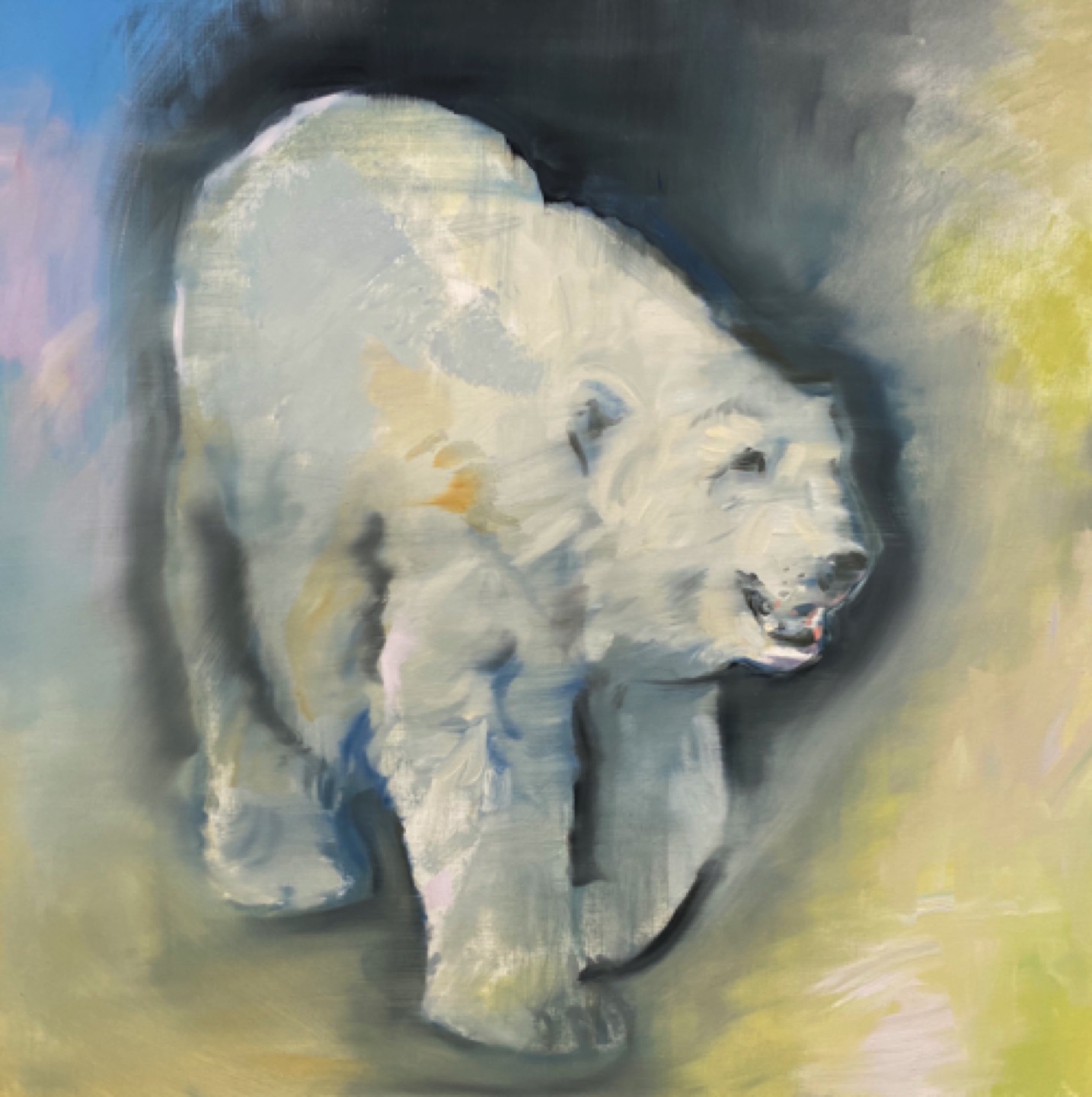 Gregg Chadwick
Sea Bear
36"x36"oil on linen 
Private Collection, Linz, Austria
Sold by Singulart - August 2020